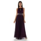 Jessica Howard Beaded Halter Evening Gown - Women's, Size: 16, Purple Oth