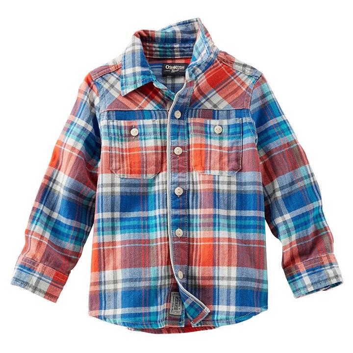Boys 4-7 Oshkosh B'gosh&reg; Plaid Button-down Shirt, Boy's, Size: 6, Blue