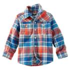 Boys 4-7 Oshkosh B'gosh&reg; Plaid Button-down Shirt, Boy's, Size: 6, Blue