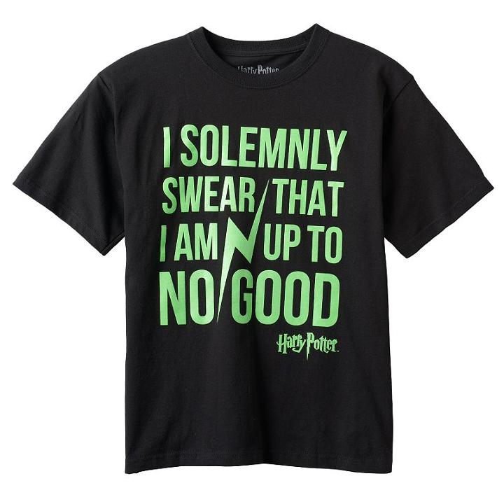 Boys 8-20 Harry Potter I Solemnly Swear Tee, Boy's, Size: Small, Black