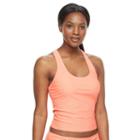 Women's Rbx Mesh Strappy Tankini Top, Size: Medium, Orange