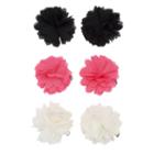 Girls 4-16 6-pk. Glitter Flower Hair Clips, Dark Pink