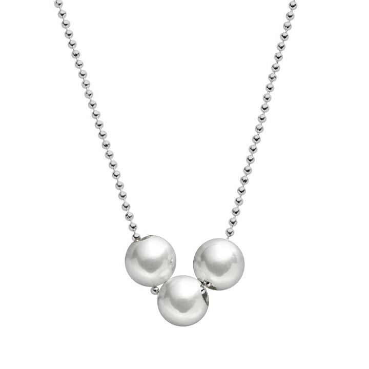 Sterling Silver Necklace And Spacer Beads, Women's, Size: 24, Grey