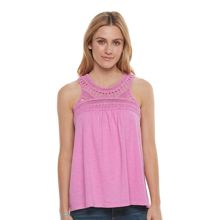 Women's Sonoma Goods For Life&trade; Crochet Tank, Size: Xl, Med Purple