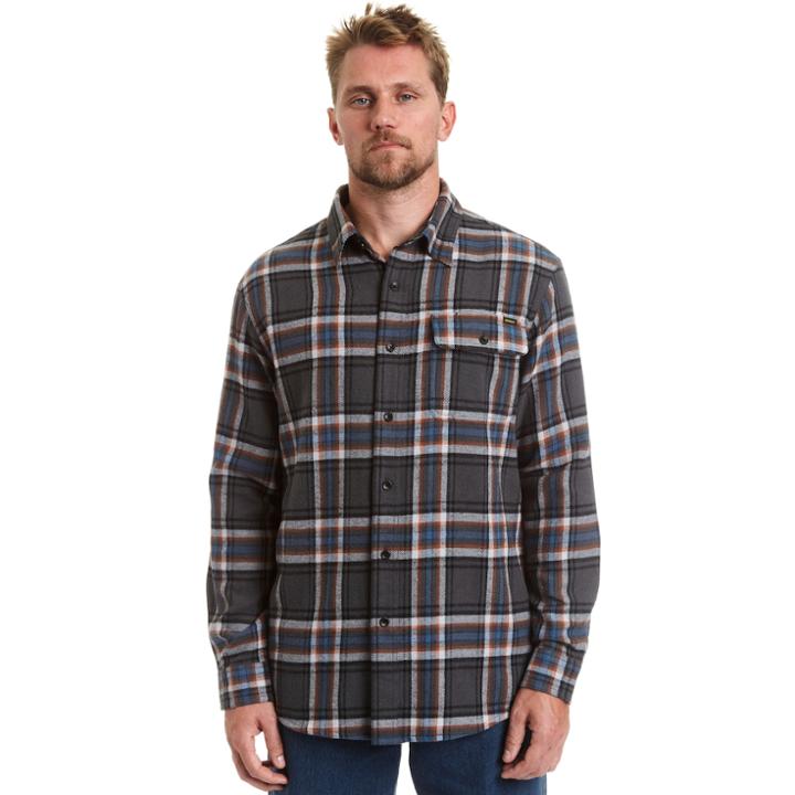 Big & Tall Stanley Classic-fit Plaid Flannel Button-down Shirt, Men's, Size: Xxl Tall, Grey