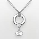 Georgia Bulldogs Sterling Silver Halo Pendant, Women's, Size: 16, Grey