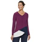 Women's Dana Buchman Travel Anywhere Asymmetrical Tunic, Size: Medium, Drk Purple