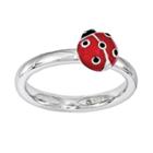Stacks And Stones Sterling Silver Ladybug Stack Ring, Women's, Size: 9, Multicolor
