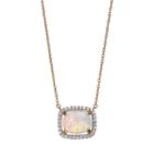 14k Gold Over Silver Lab-created Opal & Lab-created White Sapphire Cushion Halo Pendant, Women's, Size: 18