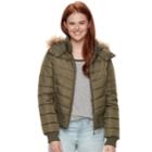 Juniors' J-2 Hooded Puffer Bomber Jacket, Teens, Size: Xl, Dark Green