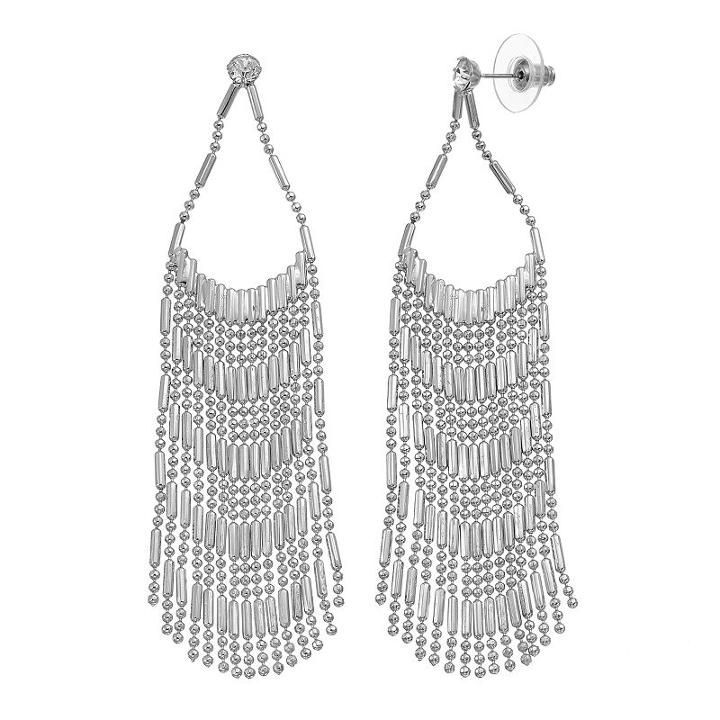 Jennifer Lopez Nickel Free Fringe Drop Earrings, Women's, Silver