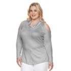 Plus Size French Laundry Cowlneck Cold Shoulder Tunic, Women's, Size: 2xl, Grey Other