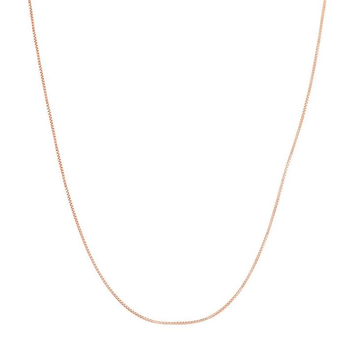 10k Gold Adjustable Box Chain Necklace - 22 In, Women's, Size: 22, Pink