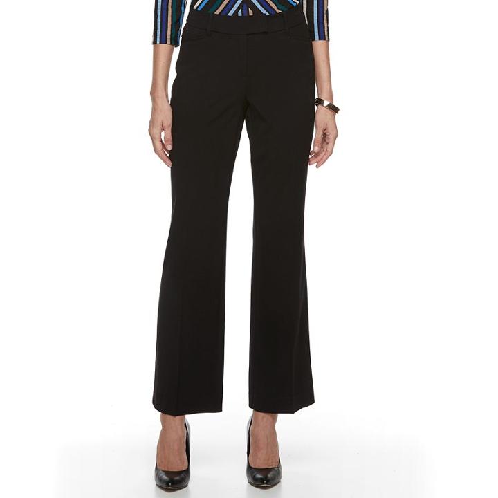 Women's Dana Buchman Curvy Dress Pants, Size: 10, Black