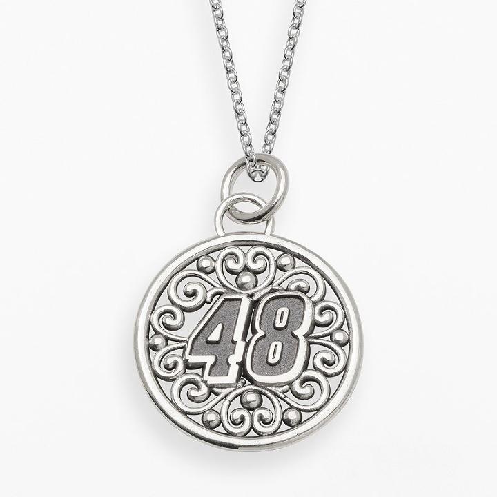 Insignia Collection Nascar Jimmie Johnson Sterling Silver 48 Pendant, Women's, Size: 18, Grey