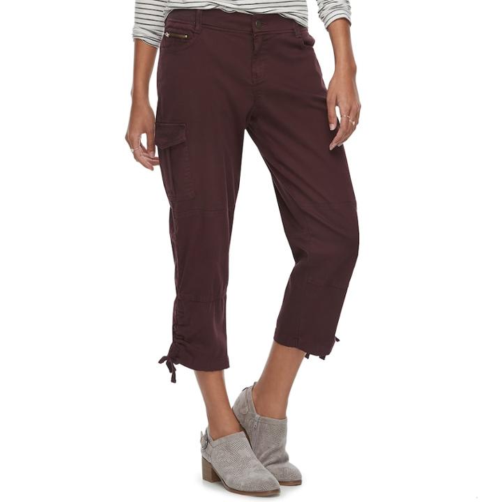 Women's Sonoma Goods For Life&trade; Drawstring Capris, Size: 6, Purple