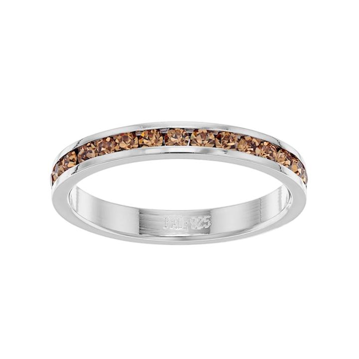 Traditions Sterling Silver Crystal Birthstone Eternity Ring, Women's, Size: 6, Blue