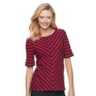 Women's Croft & Barrow&reg; Mitered Pique Top, Size: Xl, Med Red