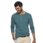 Men's Sonoma Goods For Life&trade; Classic-fit Garment-dyed Slubbed Henley, Size: Xl, Med Blue