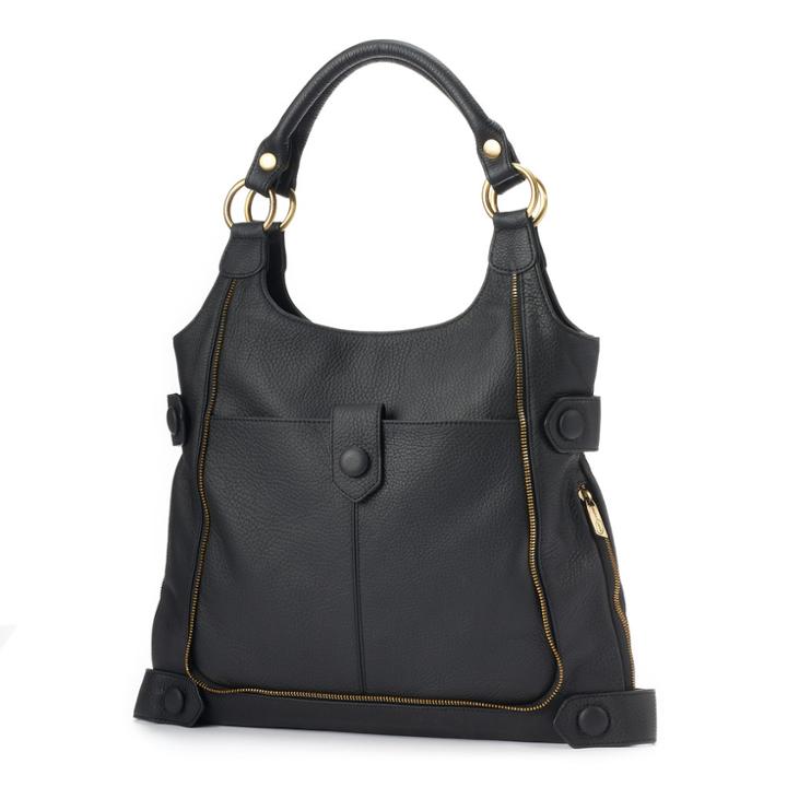 Amerileather Leather Satchel, Women's, Black