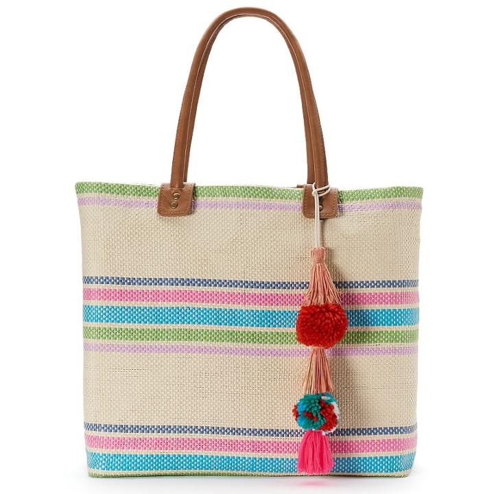 Sonoma Goods For Life&trade; Striped Seagrass Tote, Women's, Ovrfl Oth