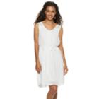 Women's Nina Leonard Accordion-pleat Chiffon Dress, Size: Large, White