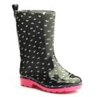 Shiny Scattered Heart Rain Boots - Girls, Girl's, Size: 1/2, Oxford