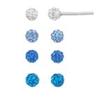 Blue Crystal Fireball Stud Earring Set, Women's, Multicolor