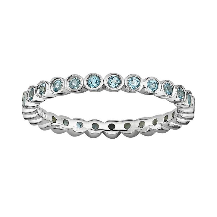Stacks And Stones Sterling Silver Blue Topaz Stack Ring, Women's, Size: 6