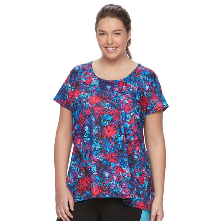 Plus Size Wild Majesty Lattice Back Swing Tee, Women's, Size: 0x, Brown Over