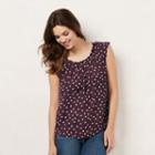 Women's Lc Lauren Conrad Pleated Top, Size: Small, Dark Red