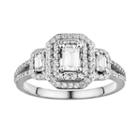 Simply Vera Vera Wang Diamond Halo Engagement Ring In 14k White Gold (1 Ct. T.w.), Women's, Size: 9