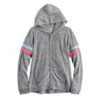 Girls 7-16 So&reg; Zip-up Soft Hoodie, Size: 7-8, Grey