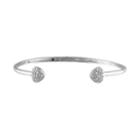 Stella Grace 1/10 Carat T.w. Diamond Sterling Silver Heart Cuff Bracelet, Women's, Size: 7, White