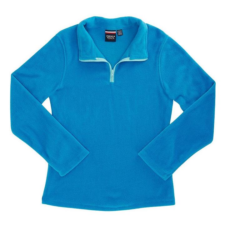 Girls 8-16 French Toast 1/4-zip Fleece Mockneck Pullover, Size: 10-12, Turquoise/blue (turq/aqua)