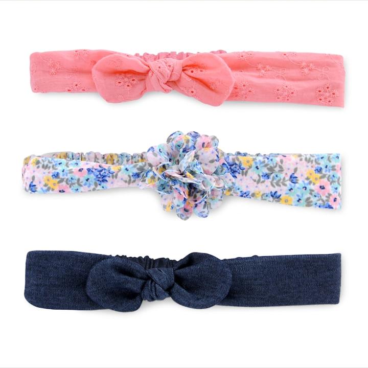 Baby Girl Carter's 3-pk. Bow Head Wrap Set, Size: 0-6 Months, Multi