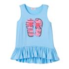 Girls 4-6x Design 365 High-low Ruffle Sequin Tank, Girl's, Size: 6x, Turquoise/blue (turq/aqua)