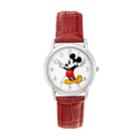 Disney's Mickey Mouse Men's Leather Watch, Size: Medium, Red