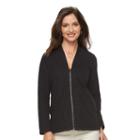 Petite Croft & Barrow&reg; Jacquard Quilted Jacket, Women's, Size: L Petite, Black