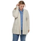 Plus Size Sonoma Goods For Life&trade; Supersoft Airy Shawl Collar Cardigan, Women's, Size: 2xl, Lt Beige