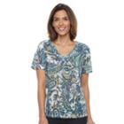 Women's Napa Valley Paisley V-neck Tee, Size: Medium, Green