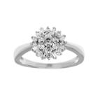 10k White Gold 1/2 Carat T.w. Diamond Starburst Ring, Women's, Size: 7