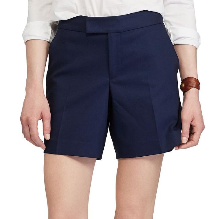 Women's Chaps Stretchy Cotton Shorts, Size: 12, Blue (navy)
