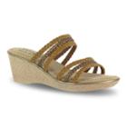Tuscany By Easy Street Pilato Women's Wedge Sandals, Size: 9.5 Wide, Brown Oth