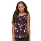 Petite Croft & Barrow&reg; Printed Shirred Tank, Women's, Size: L Petite, Lt Orange