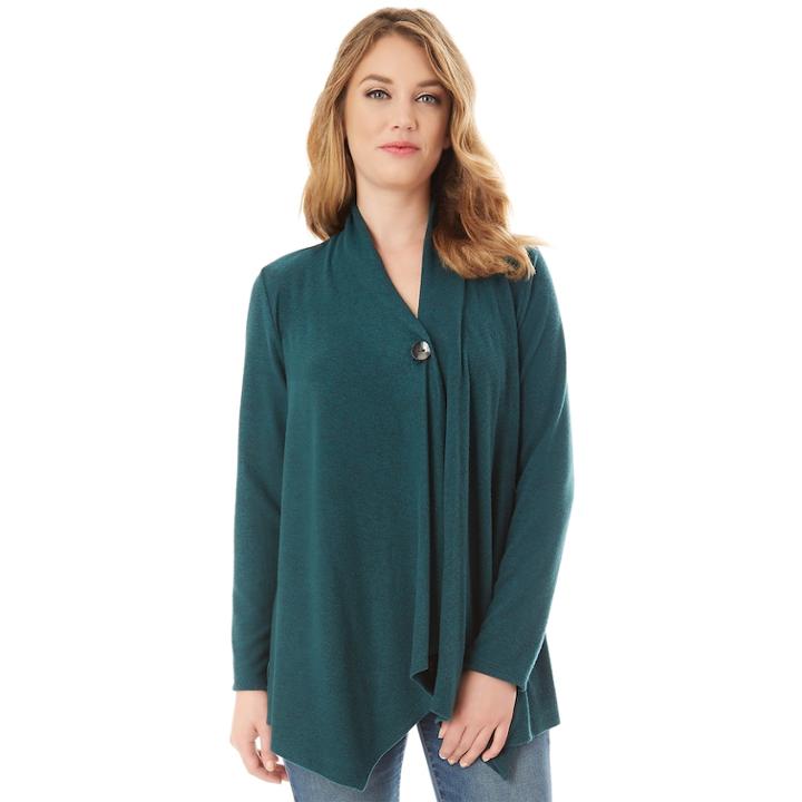 Women's Apt. 9&reg; Button Wrap Cardigan, Size: Large, Brt Green