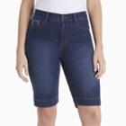 Women's Gloria Vanderbilt Amanda Bermuda Shorts, Size: 12, Med Blue