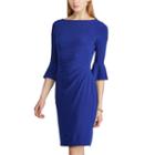 Women's Chaps Jersey Bell-sleeve Sheath Dress, Size: Xs, Blue