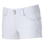 Juniors' Hydraulic Lola White Jean Shortie Shorts, Girl's, Size: 5, White Oth