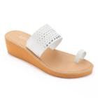 Apt. 9&reg; Women's Studded Wedge Flip-flops, Size: Large, White